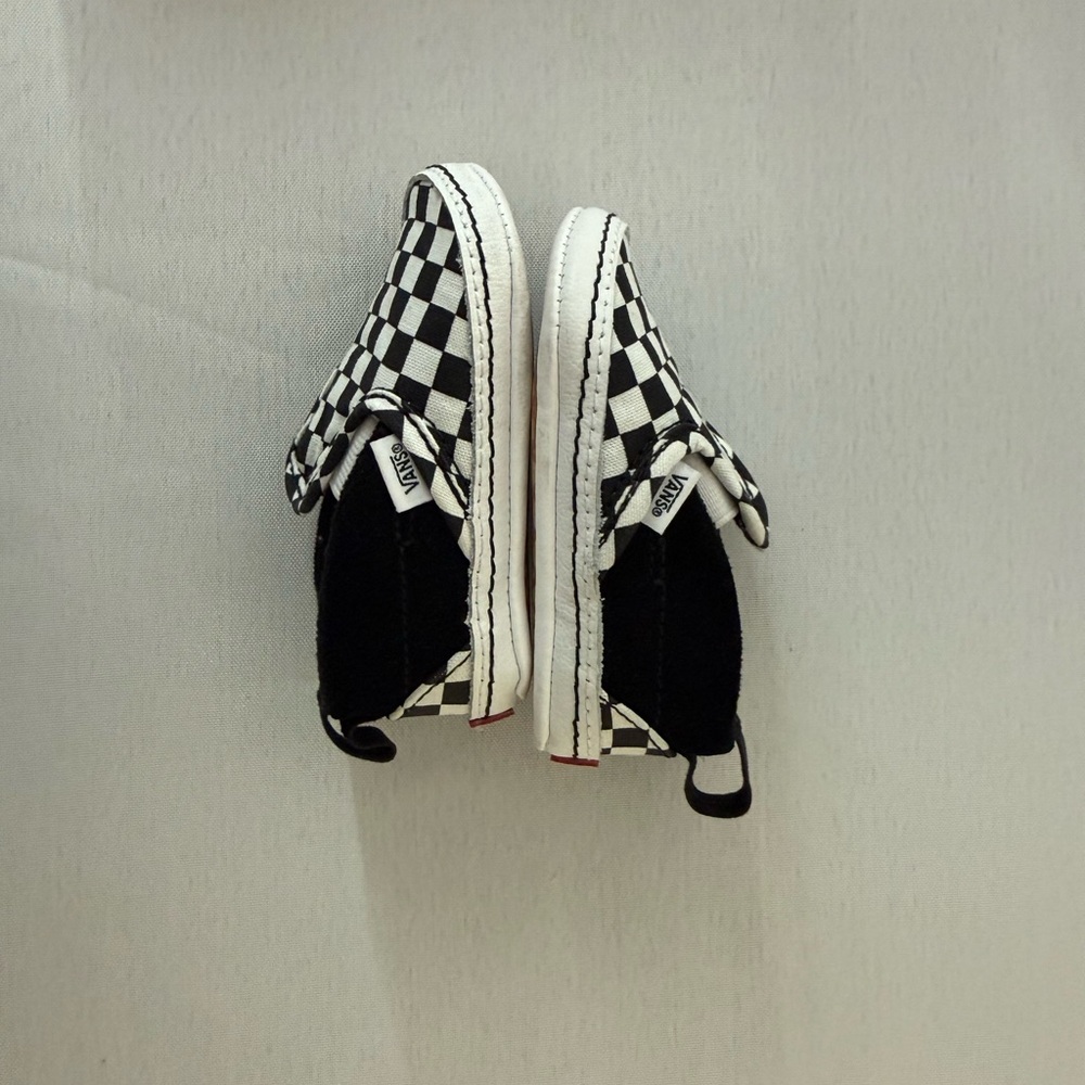 Vans baby shoes Black and White Checkered Slip-On Sneakers